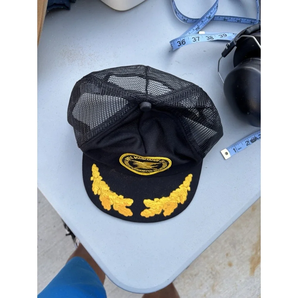 VTG NRA Hat Snapback Trucker Cap‎ Mens Black Scramble Eggs Made In USA 80s
